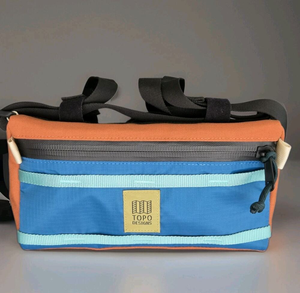 Topo Designs Mini Mountain Bike Storage Bag Bone Orange & Blue Teal New No Tags